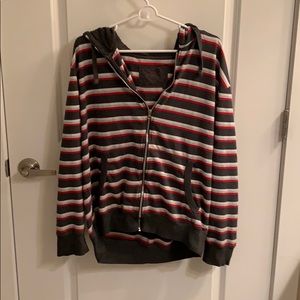 Men’s striped zip up hoodie